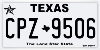 TX license plate CPZ9506