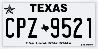 TX license plate CPZ9521