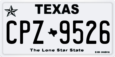 TX license plate CPZ9526