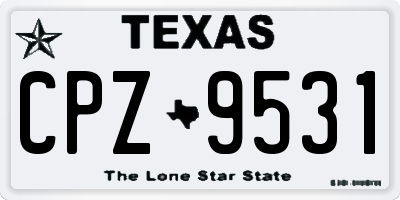 TX license plate CPZ9531