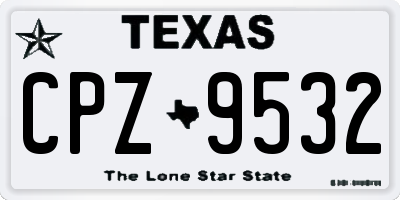 TX license plate CPZ9532
