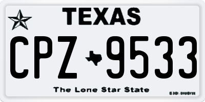 TX license plate CPZ9533