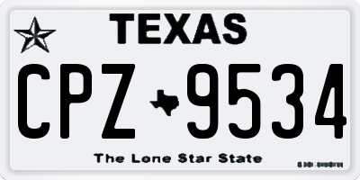 TX license plate CPZ9534
