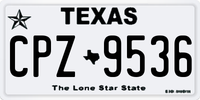 TX license plate CPZ9536