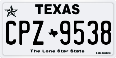 TX license plate CPZ9538