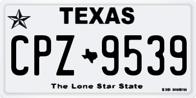 TX license plate CPZ9539