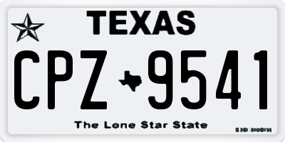 TX license plate CPZ9541
