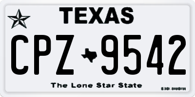 TX license plate CPZ9542
