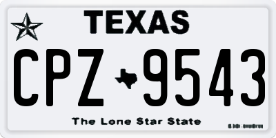 TX license plate CPZ9543