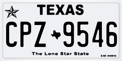 TX license plate CPZ9546