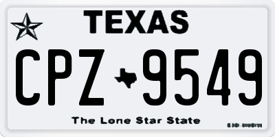 TX license plate CPZ9549