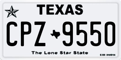 TX license plate CPZ9550