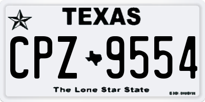 TX license plate CPZ9554