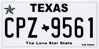 TX license plate CPZ9561