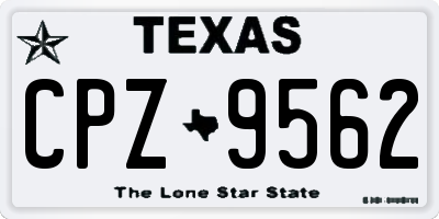 TX license plate CPZ9562