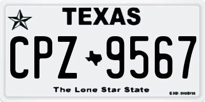 TX license plate CPZ9567