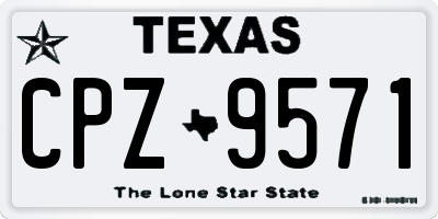 TX license plate CPZ9571