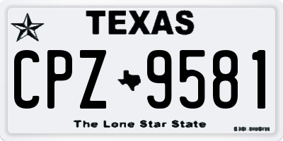 TX license plate CPZ9581