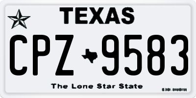 TX license plate CPZ9583