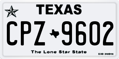 TX license plate CPZ9602