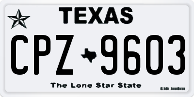 TX license plate CPZ9603