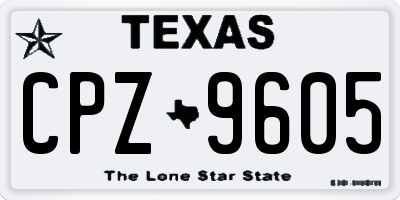 TX license plate CPZ9605
