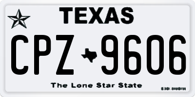 TX license plate CPZ9606