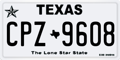 TX license plate CPZ9608