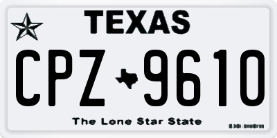TX license plate CPZ9610