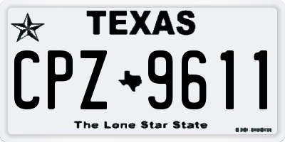 TX license plate CPZ9611