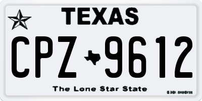 TX license plate CPZ9612