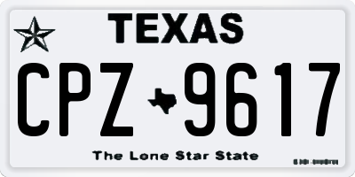 TX license plate CPZ9617