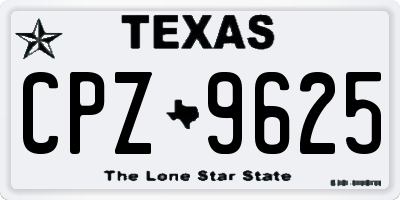 TX license plate CPZ9625