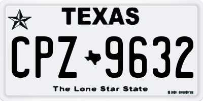 TX license plate CPZ9632
