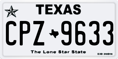 TX license plate CPZ9633