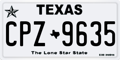 TX license plate CPZ9635