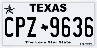 TX license plate CPZ9636