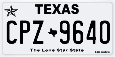 TX license plate CPZ9640
