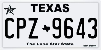TX license plate CPZ9643