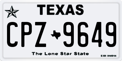 TX license plate CPZ9649