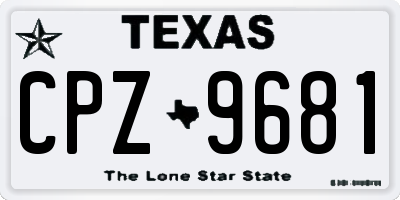 TX license plate CPZ9681