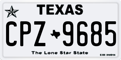 TX license plate CPZ9685