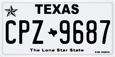 TX license plate CPZ9687