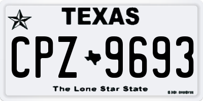 TX license plate CPZ9693
