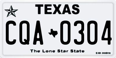 TX license plate CQA0304