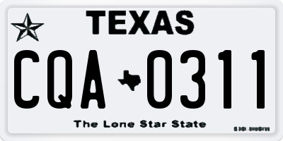 TX license plate CQA0311