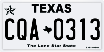 TX license plate CQA0313
