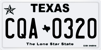 TX license plate CQA0320