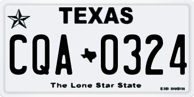 TX license plate CQA0324