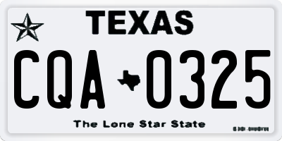 TX license plate CQA0325